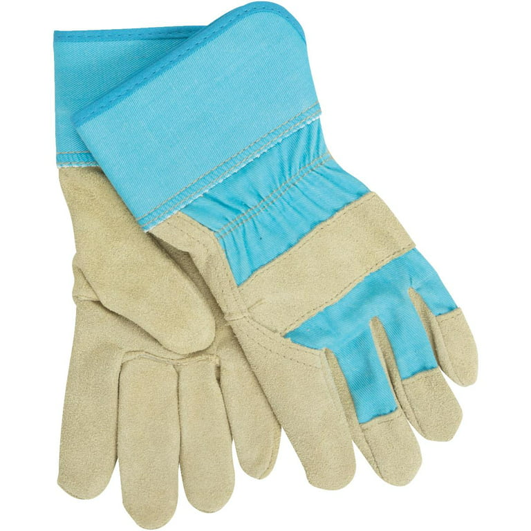 Suede Cowhide Palm Womens 4113M Medium Wells Lamont Leather Work Gloves with Safety Cuff 